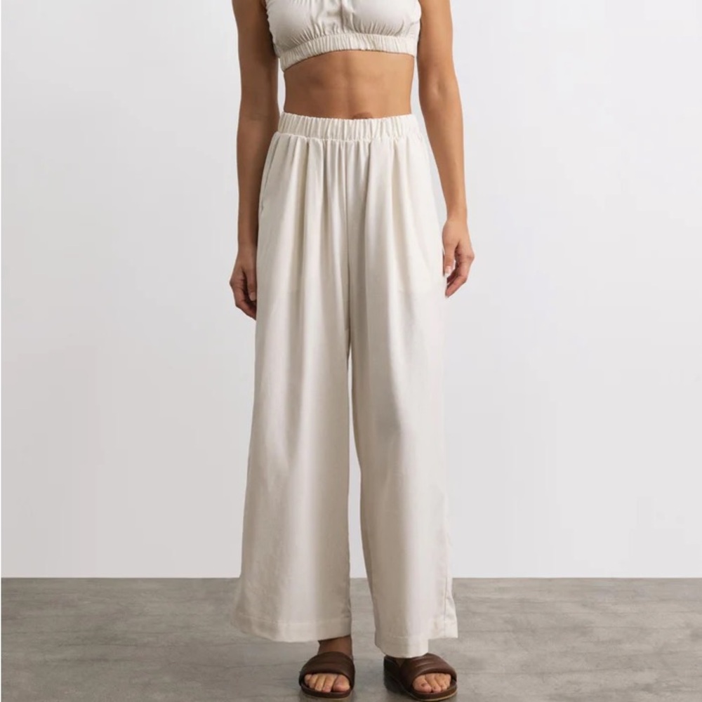 Ozma crop wide leg silk pants